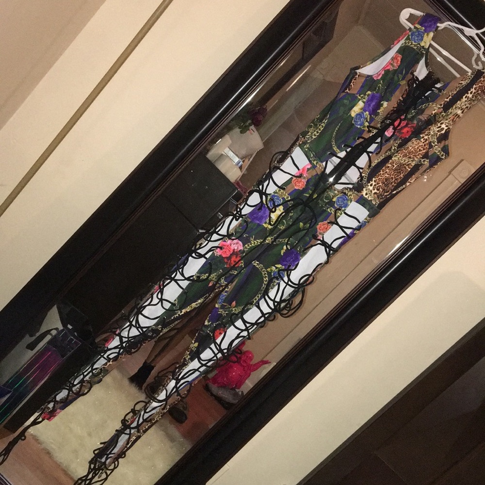 Fashion nova lace up jumpsuit